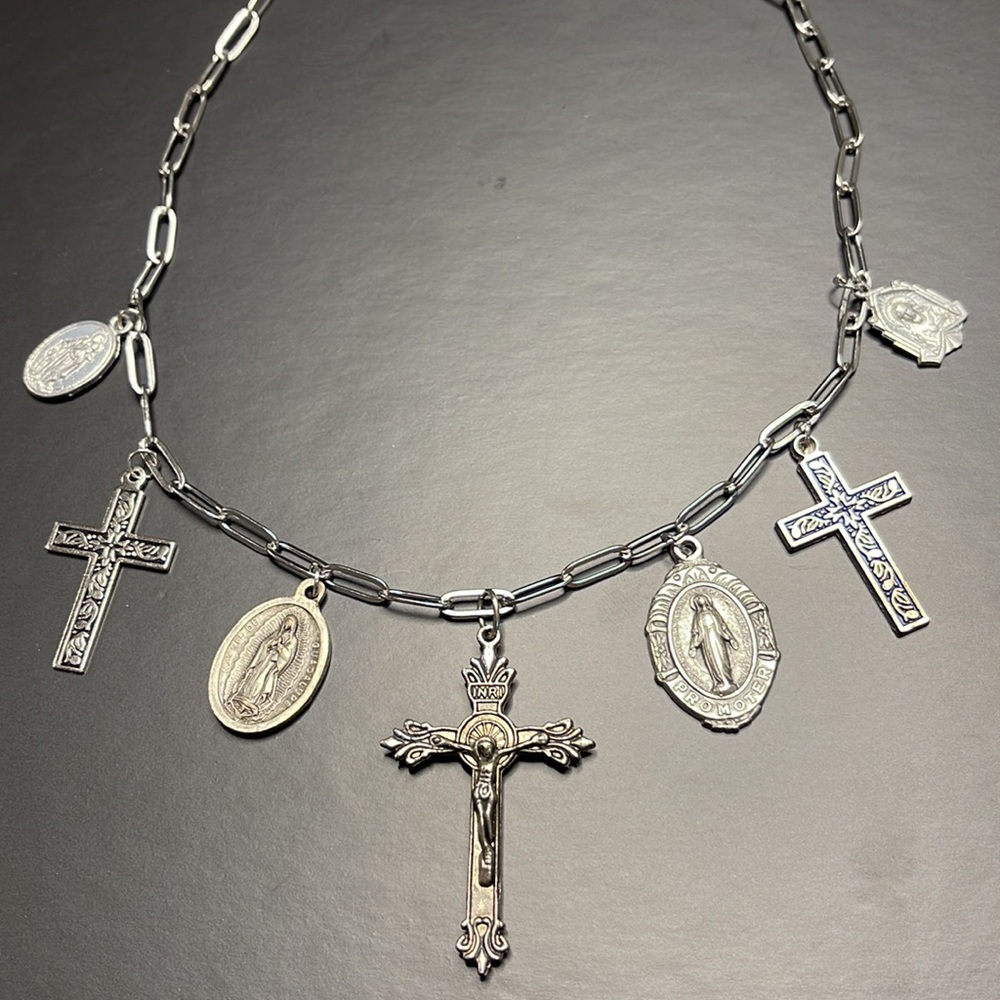 Saints Collection- A Cross The Universe handmade charm necklace.💫 - Picture 2 of 5